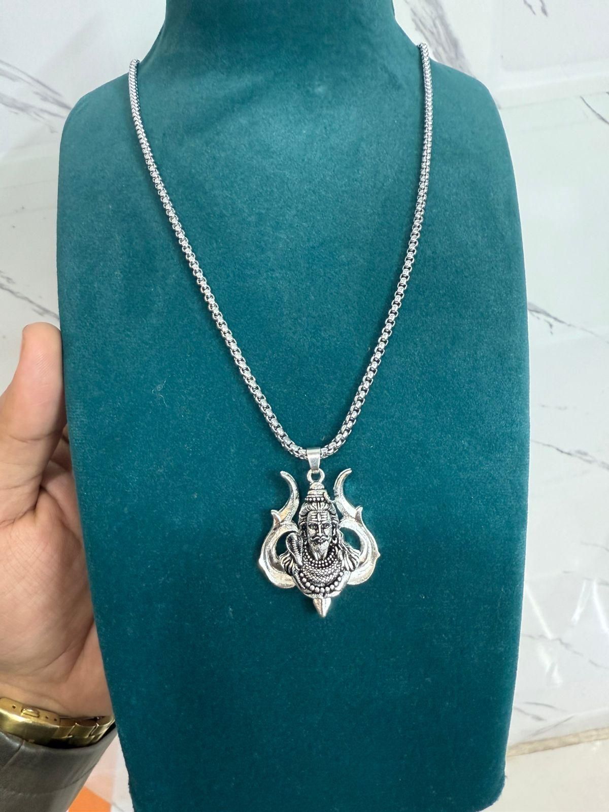 Shiv Trishul Pendant With Chain