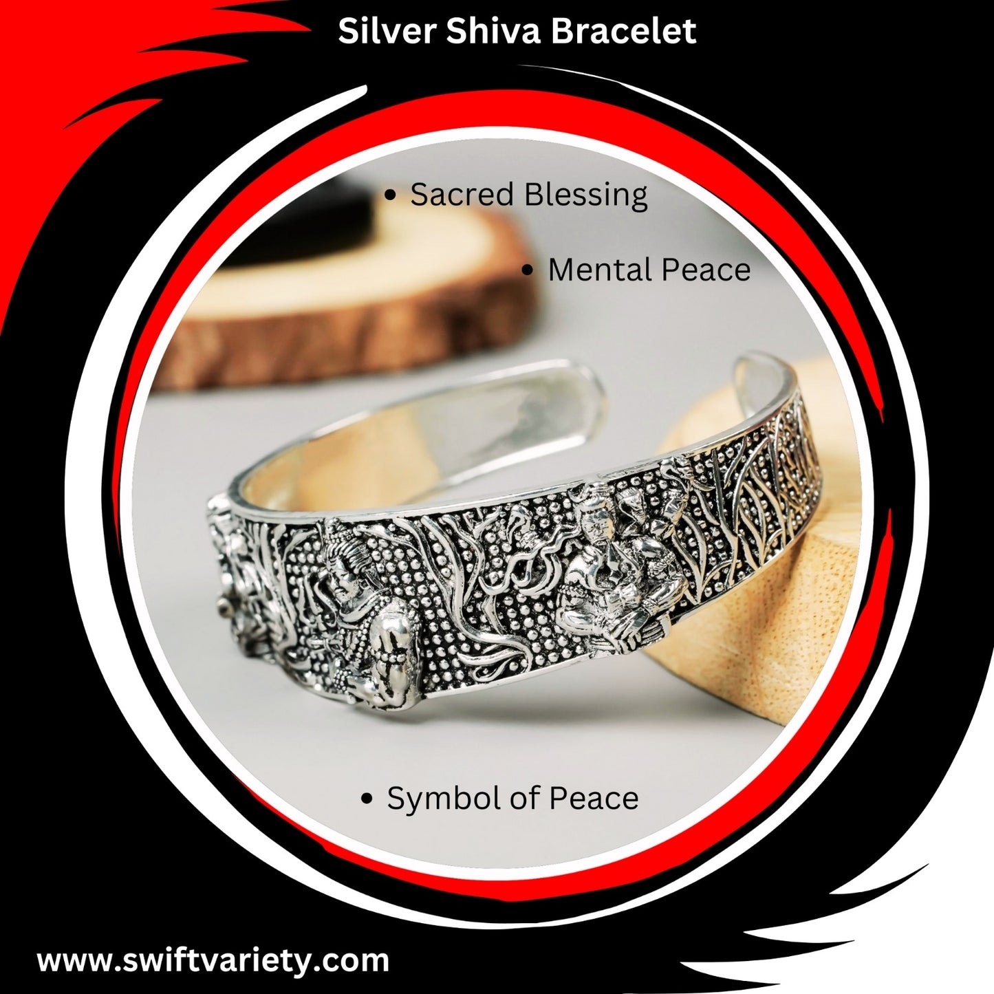 Silver Shiva Bracelet - Get Mahadev's Blessing and Strength