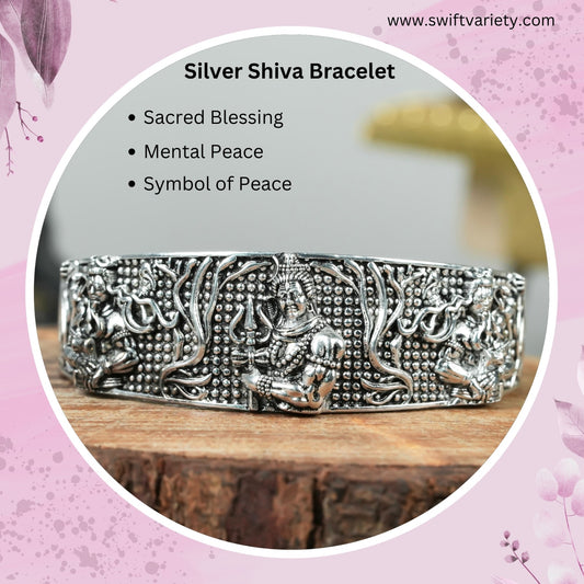 Silver Shiva Bracelet - Get Mahadev's Blessing and Strength