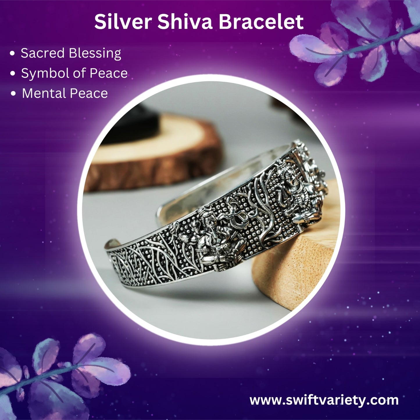 Silver Shiva Bracelet - Get Mahadev's Blessing and Strength